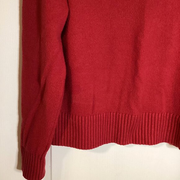 Old Navy Women's Red Sweater Size L Super Soft Cotton Blend Festive - Picture 3 of 6